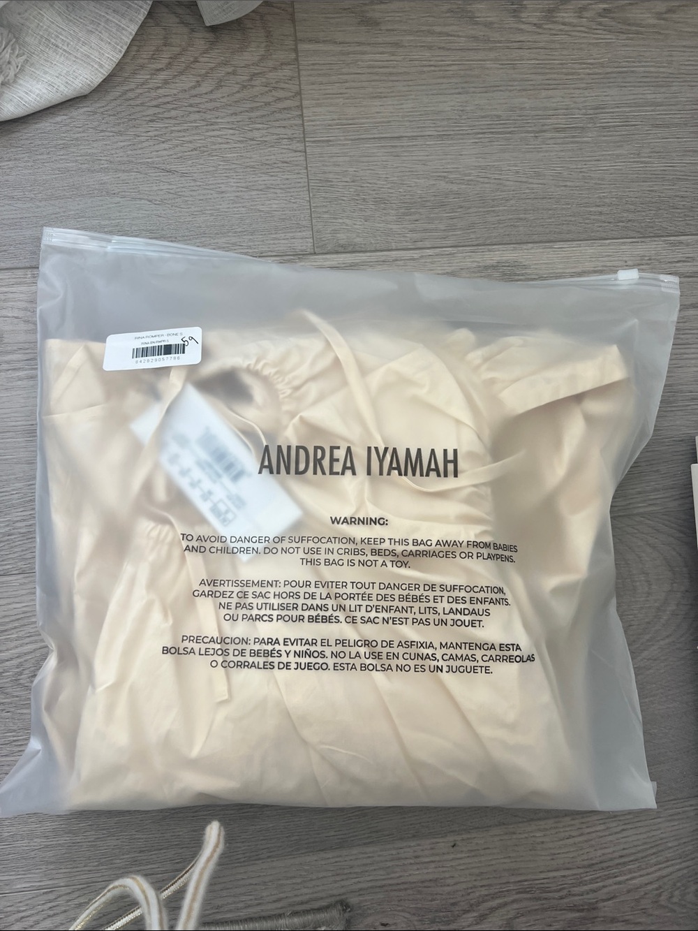 NWT | Andrea Iyamah Rina Romper in Bone, Size S - Picture 2 of 4